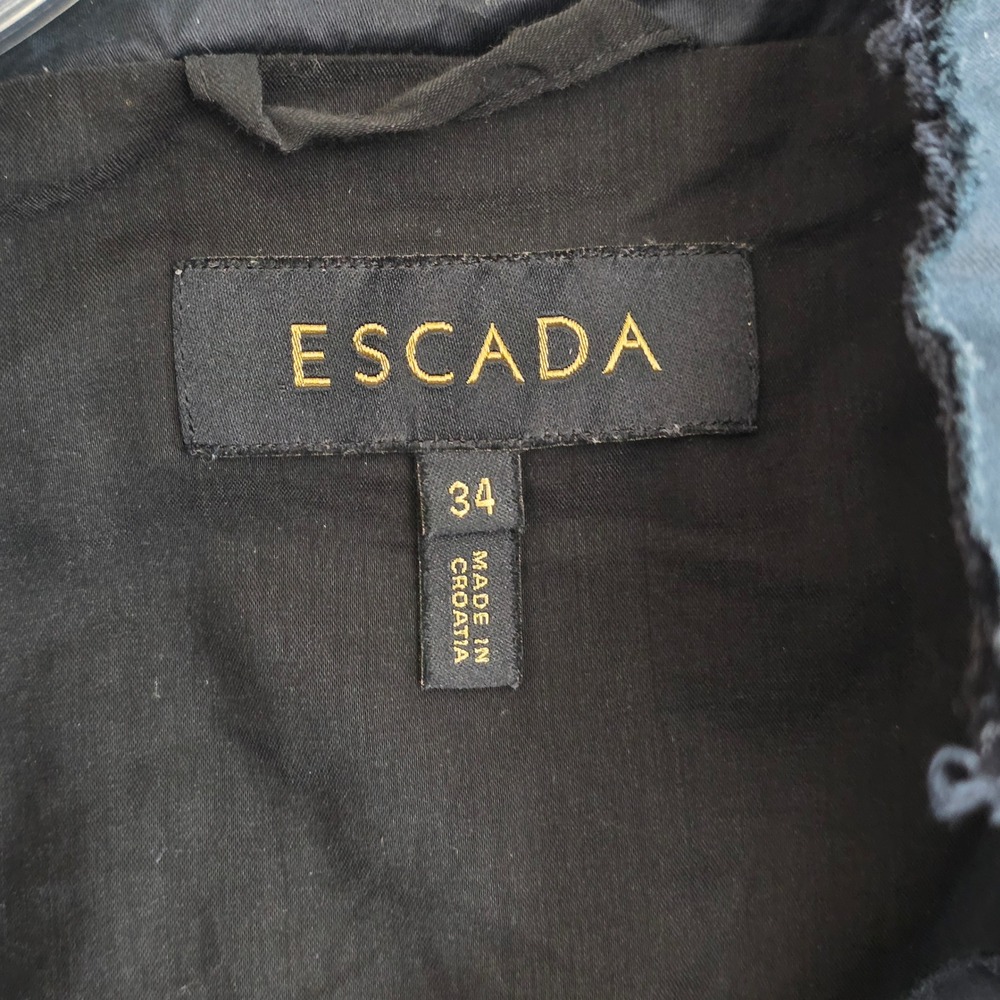 ESCADA Jacket Womens Size 34 Black Long Sleeve Utility Military Style‎ Blazer - Picture 4 of 10